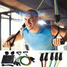 11 шт./компл. резистивные ленты расширитель тренировка тяги тренажерный зал резиновая петля Спортивные Упражнения домашние тренировки эластичная лента Тяговая веревка