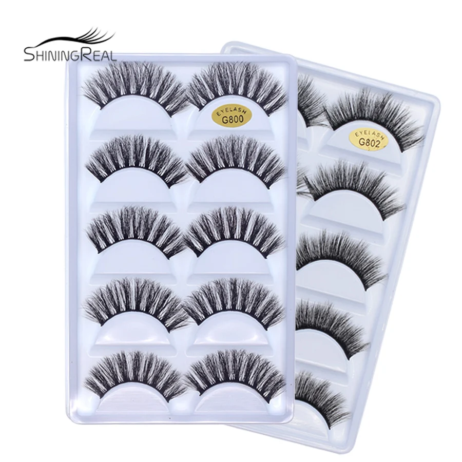 

Hot 5 pairs Mink Eyelashes 3D False lashes Thick Crisscross Eyelash Extension Natural Soft Fake Eye Lashes Cilios G800 G802 G805