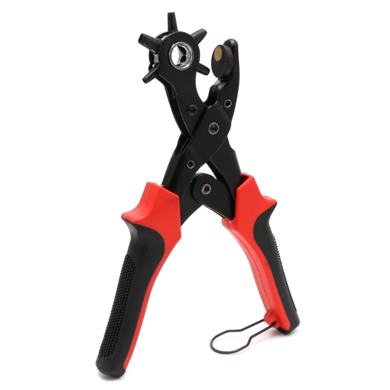 6 Sized Heavy Duty Leather Belt Eyelet Holes Punch Pliers Revolving Hand Punches 