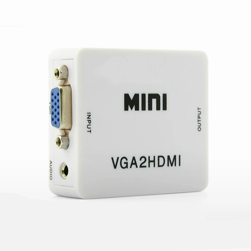 Rankman VGA to HDMI Adapter Mini Converter with Audio VGA HDMI 1080p for Projector PC HDTV Monitor TV-box