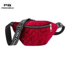 Бархатная клетчатая поясная сумка для женщин на плечо, нагрудная сумка, Дамская поясная сумка, поясная сумка, сумки через плечо, кошелек, Bolsa Feminina