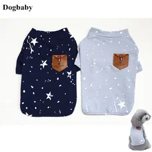 E32 Детская короткая футболка с героями из японского Стиль собака футболка одежда сезон: весна–лето хлопковая рубашка для щенков, собак, кошек, синий жилет для собаки одежда