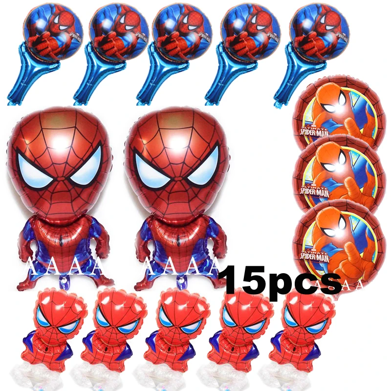 

(15pcs/lot) spiderman balloon for boy birthday balloons Mixed different style spiderman Wrist balloons fighting party balloons
