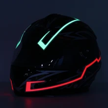 In Magazzino! 8 colore Del Casco del Motociclo Luce della Striscia di Modo di Moto Modificate Incandescente Bar Casco Notte Luce di Segnale Luminoso Striscia