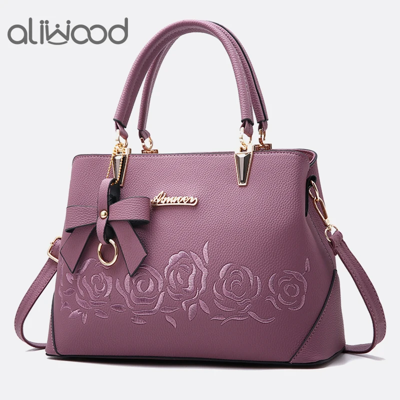 Aliwood أوروبا أزياء المرأة حقائب السيدات الجلود حقيبة كتف عالية الجودة حقيبة ساع الإناث Crossbody حقيبة مع القوس