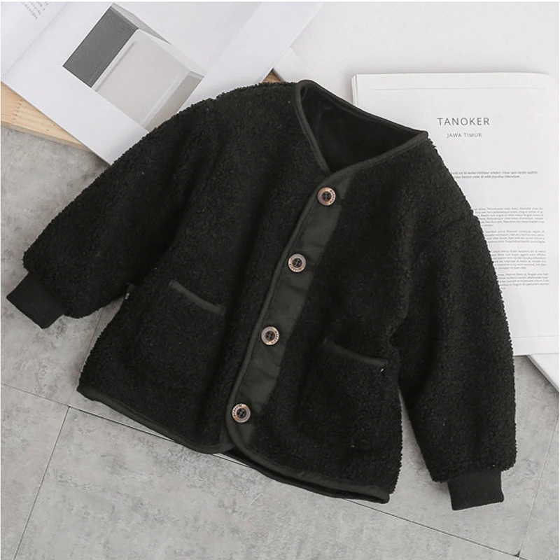 B&N Autumn Winter Baby Girls Lambs Jacket Boys Coat Jacket Kids Warm Velvet Coats Children Girls Outerwear & Coats Girls Clothes4