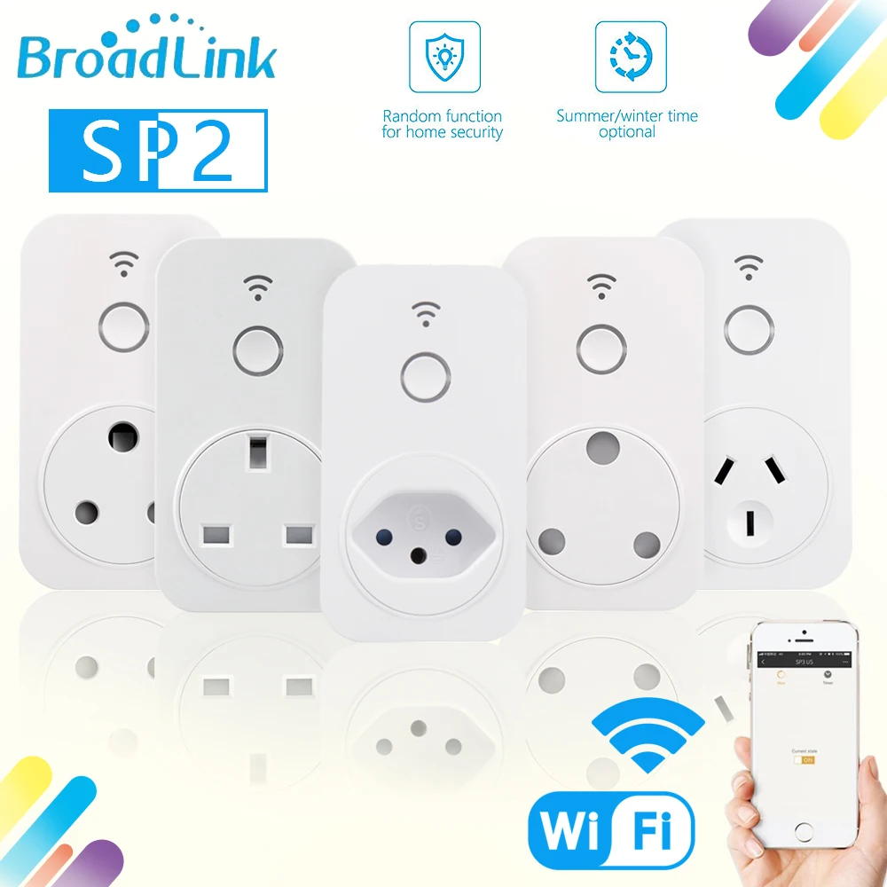 Broadlink оригинальная SP2 WiFi умная розетка BR UK AU Plug работает с Alexa Google Home приложение для умного дома розетка с дистанционным управлением