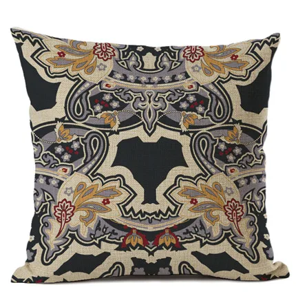 Colorful Abstract Ethnic Floral Classical Mandalas Pattern Prints Vintage Patchwork Retro Geometric Cushion Cover Pillow Case