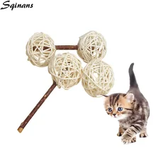 Sqinans натуральная кошачья мята палка Matatabi три формы ротанга звоночек в шарике Котик-Тизер Игрушка котенок питомец закуска палочки звуковые игрушки для кошек Catnip