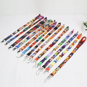 

20pcs/lot mix Dragon Ball Z Lanyards Son Goku Cell Piccolo Colorful holder keychain Neck straps Action Figure Toy