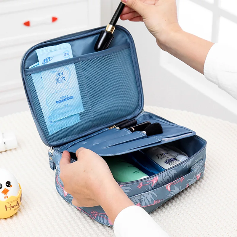 Women Makeup Bag Cosmetic Bag Case Make Up Organizer Toiletry Storage  Rushed Floral Nylon Zipper New Travel Wash Pouch