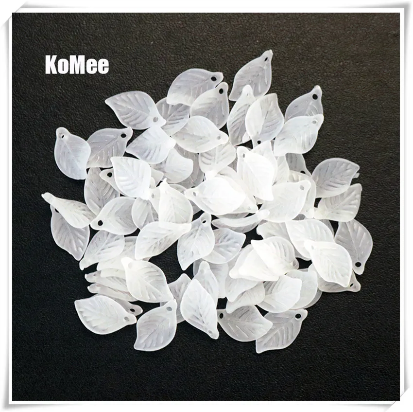 Wholesale 6300pcs/lot White Frosted Flower Leaves Leaf Beads Width 11mm