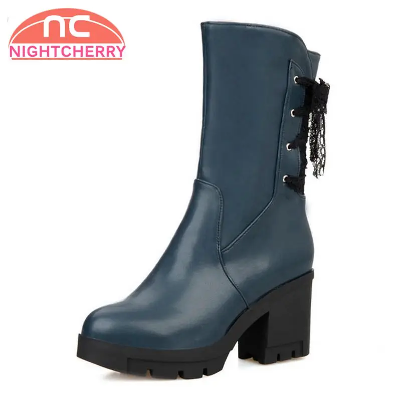 Women High Heel Half Boots Autumn Winter Ladies Warm Boot Pionted Toe Bowtie Botas Sexy Footwear