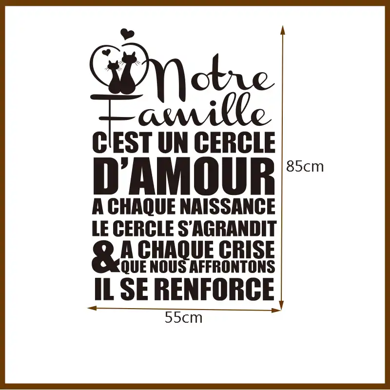 Sticker French Citation Famille Un Cercle D Amour Vinyl Wall Decal