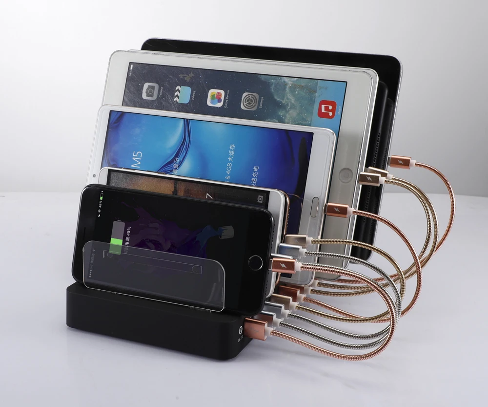 QC 3,0 Smart 8 порты и разъёмы USB телефон зарядное устройство с подставкой 3 QC 3,0 устройство для быстрой зарядки несколько Desktop для смартфонов