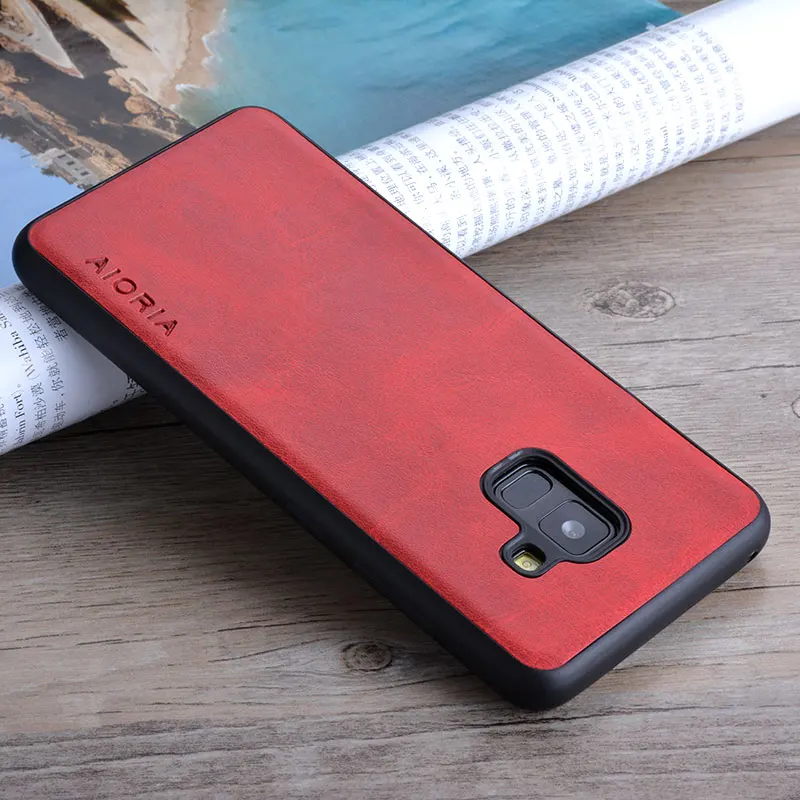 Caso para Samsung Galaxy A8 plus 2018 coque Vintage de lujo de la piel de cuero para Samsung Galaxy A8 Plus 2018 teléfono caso funda