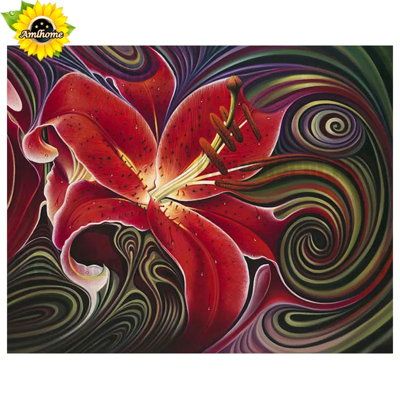 YIKELA 3D DIY Diamond Embroidery Flowers Picture of Rhinestones Painting Cross Stitch Peony Needlework Gift Wall Decor | Дом и сад