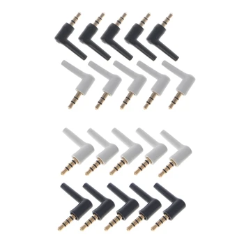 

10 Pcs Gold Plated 3/4 Pole 3.5mm 90 Degree Male Stereo Headphone Mini Jack Plug Audio