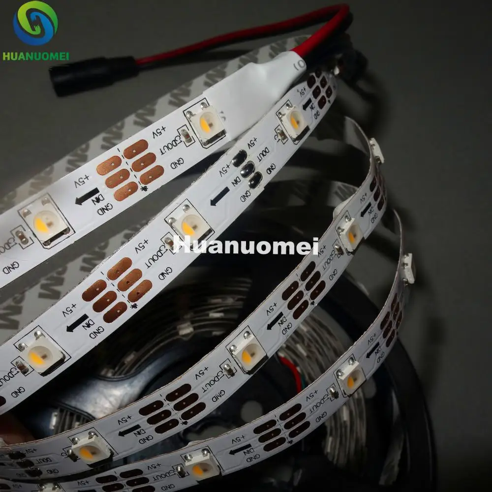 SK6812-RGBW (теплый белый) светодиодная Адресуемая полоса 30 светодиодов/м не