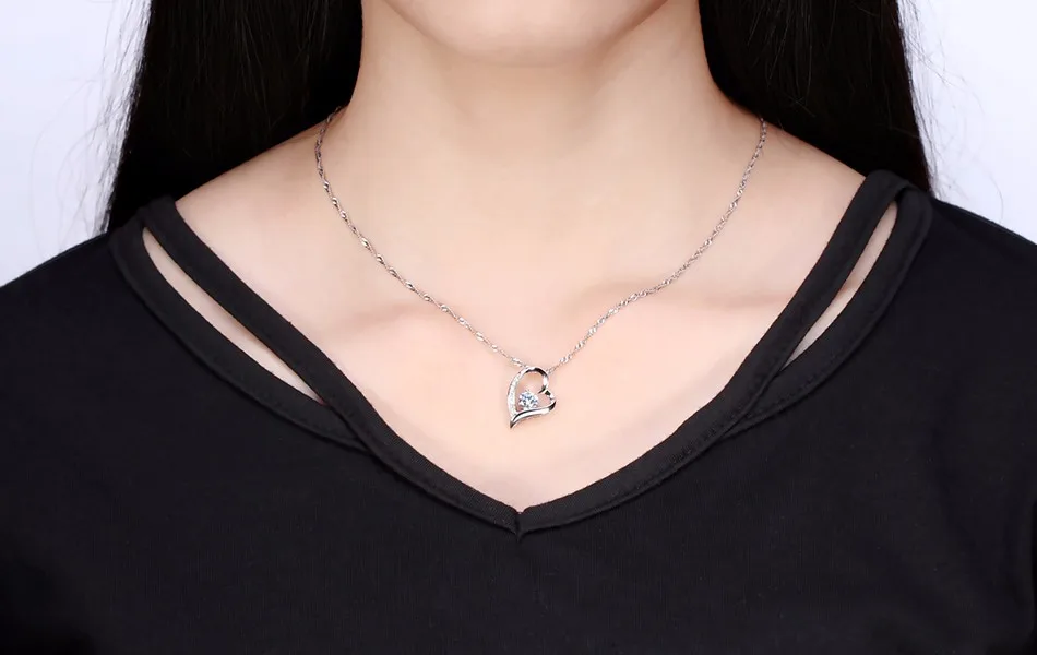 ORSA JEWELS торговля любовь Серебряный в форме сердечка ожерелья с кулоном для женщин Новые Модные Элегантные женские ювелирные изделия подарок ON09
