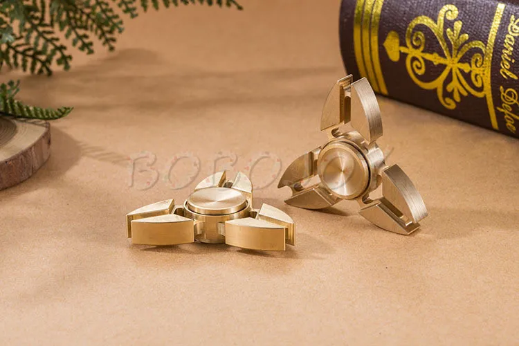 EDC finger spinner Tri-Spinner с узором «непоседы», ручной Спиннер, медный фиджет, Спиннер, металлические взрослые с синдромом СДВГ, детские развивающие игрушки