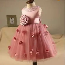 kids wedding dress costume girls summer sweet party formal diamond butterfly silk floral princesse follower evening