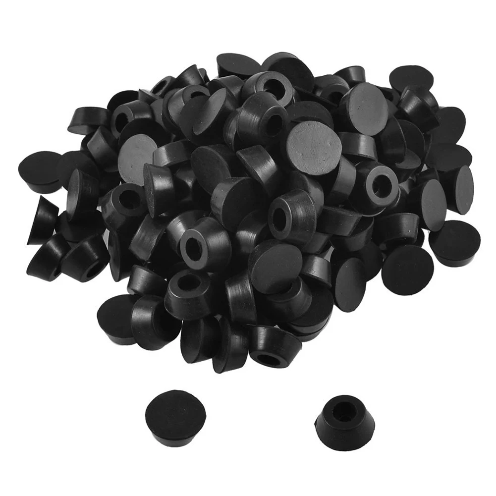 Горячая Распродажа 200 штук 7/10 дюймов черные люверсы для ножек стола стула резиновые колпачки плитки для защиты пола