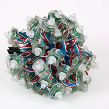 50 шт./гирлянда квадратной формы 12 мм DC5V WS2801 RGB светодиодный пиксельный Модуль светильник, цифровой полноцветный адресуемый струнный светильник, водонепроницаемый IP68