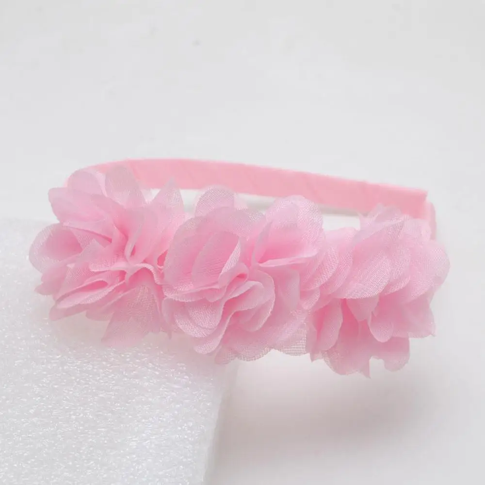 Для девочек; повязки для волос с цветками Детские аксессуары для волос; повязка на голову хороший подарок для девочек - Цвет: Pink Hairbands