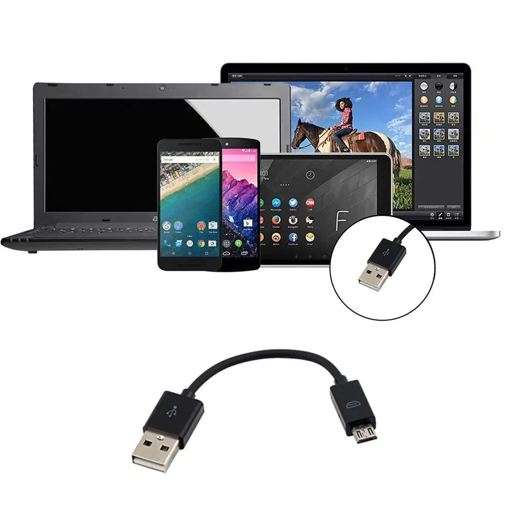 

New Universal 10CM USB 2.0 A to Micro B Data Sync Charge Cable Cord For Cellphone PC Laptop New Male To Male Cable