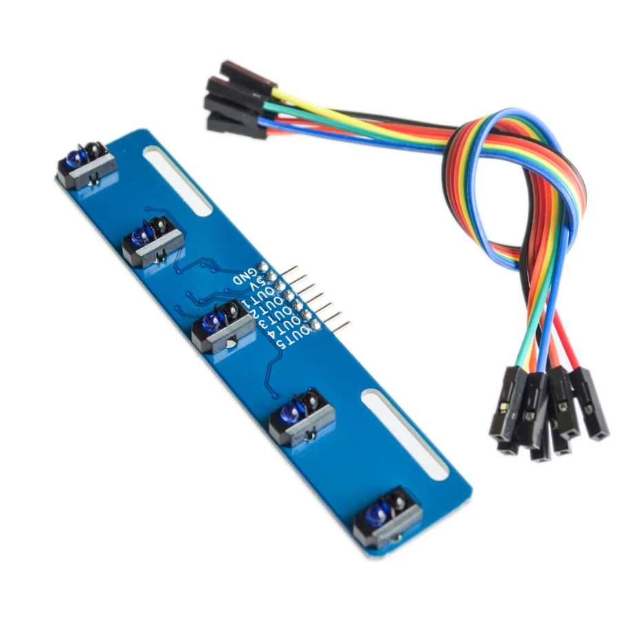 

5 channel Infrared Reflective Sensor TCRT5000 KIT 5 way/road IR Photoelectric Switch Barrier Line Track Module
