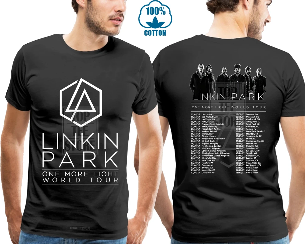 

New Black Short Top T Shirts Linkin Park World Tour 2017 Tshirt Black Color New Design Size S 4Xl