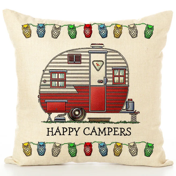 Happy Camper Чехлы для подушек несколько RV один принт дома гостиной диван украшения наволочки - Цвет: 19
