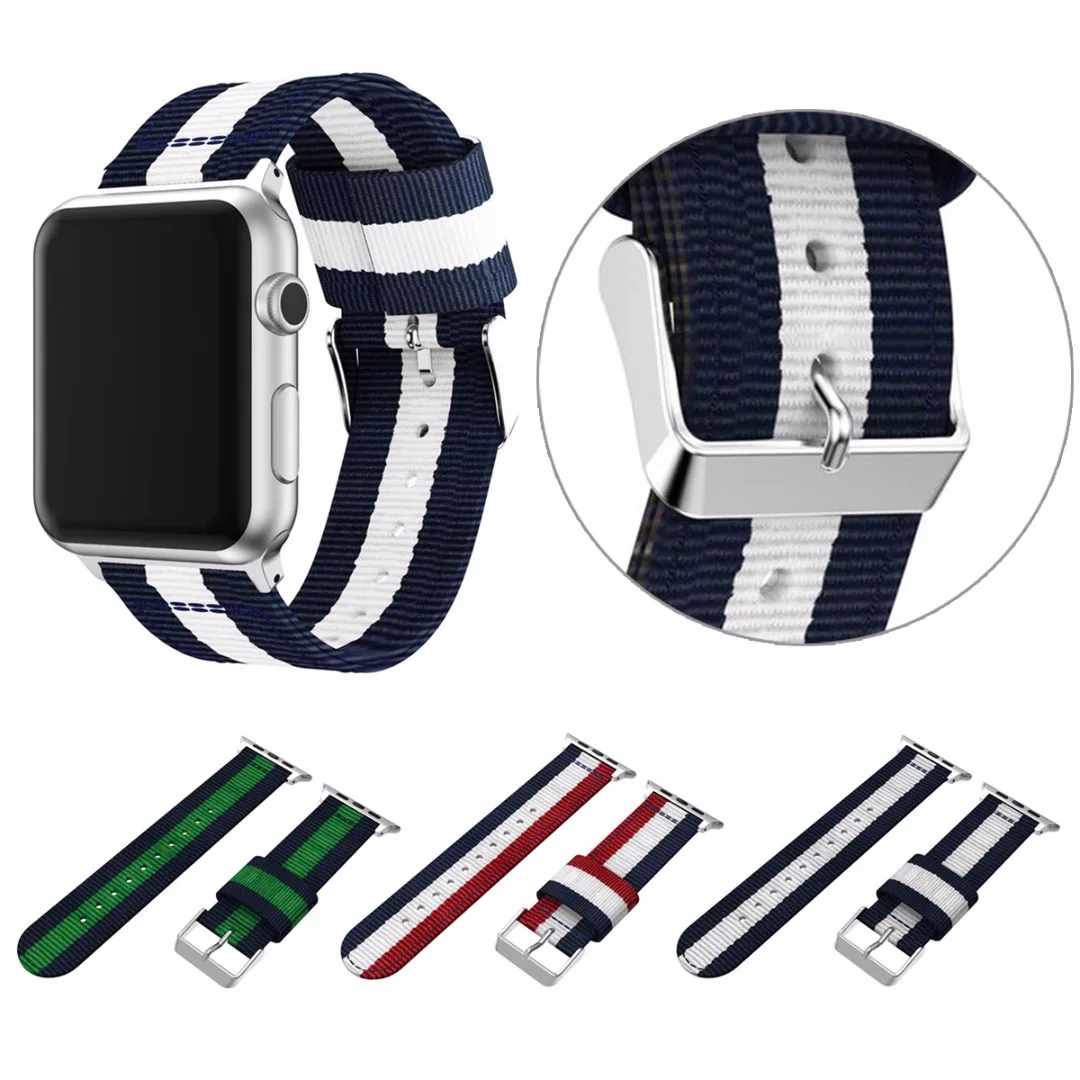 

Shellhard 4 Colors Sport Nylon Wrist Band Strap Replacement For Apple Watch 38mm/42mm Nylon Band For iWatch Apple Watch 3 2 1