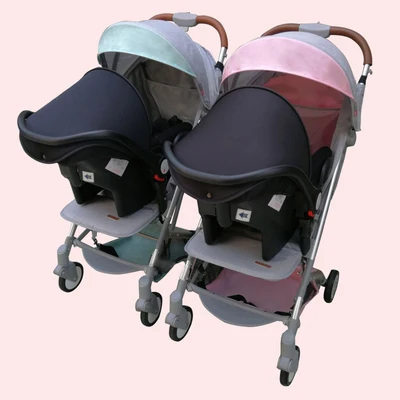 

Twin baby stroller baby stroller basket can sit and detachable
