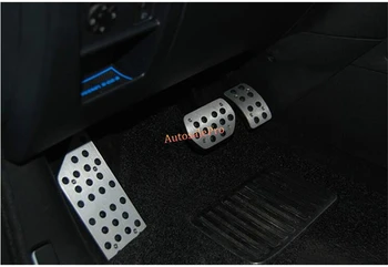 

For Peugeot 3008 2013 2014 2015 2016 left hand drive 2pcs Aluminum alloy & Rubber Black Fuel Gas Brake Foot Pedal Cover Trim