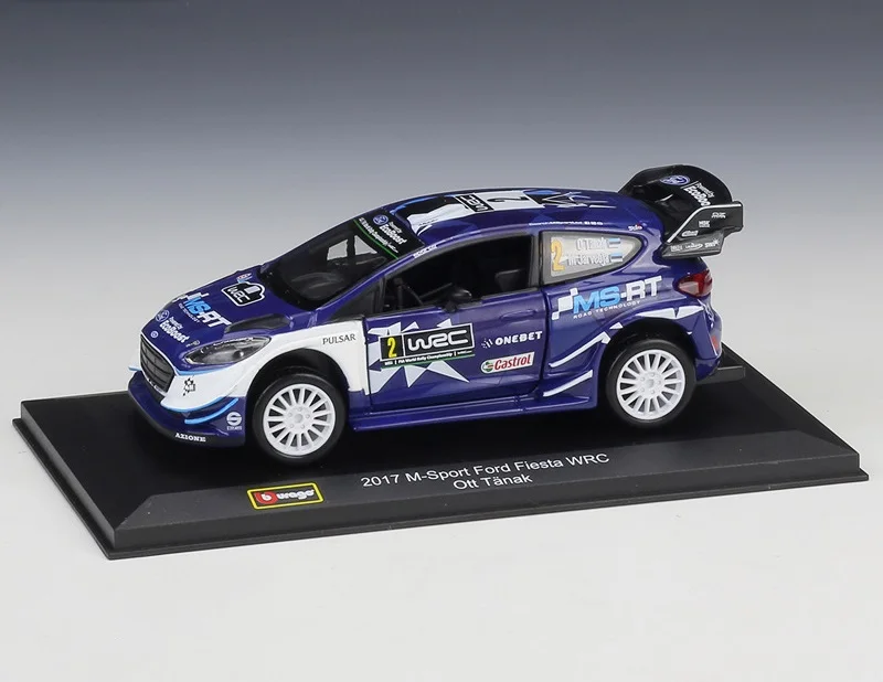 Bburago 1:32 M3 DTM AMG C-Coupe A5 Citroen C-Elysee DS3 M-Sport Ford Fiesta WRC Ford GT гоночная литая модель автомобиля - Цвет: Ford Fiesta WRC Nr.2