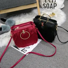 Winter Hohe qualität fell kaninchenhaar dame dinner parties clutch abendtasche kette mini handtasche schultertasche umhängetasche klappe