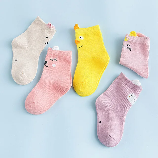 5 шт., летние хлопковые носки для мальчиков детские полосатые короткие носки в рубчик для маленьких девочек, От 1 до 5 лет - Цвет: 2