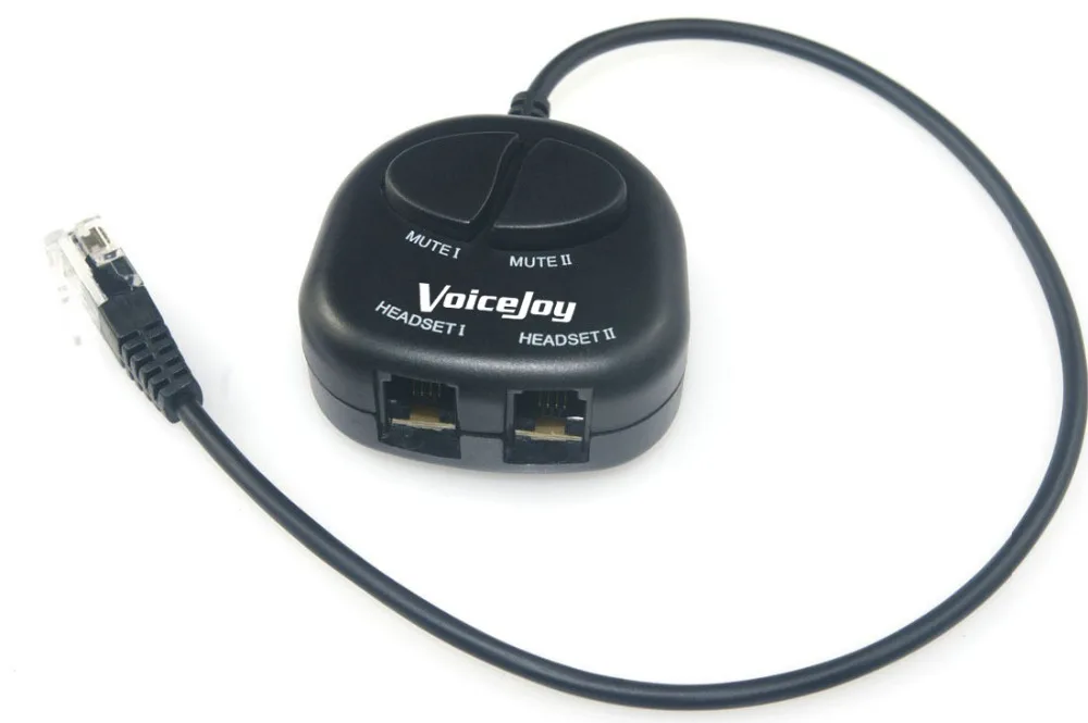 Two Mute Telephone Training Adapter Y Splitter For Rj9 Headset Or