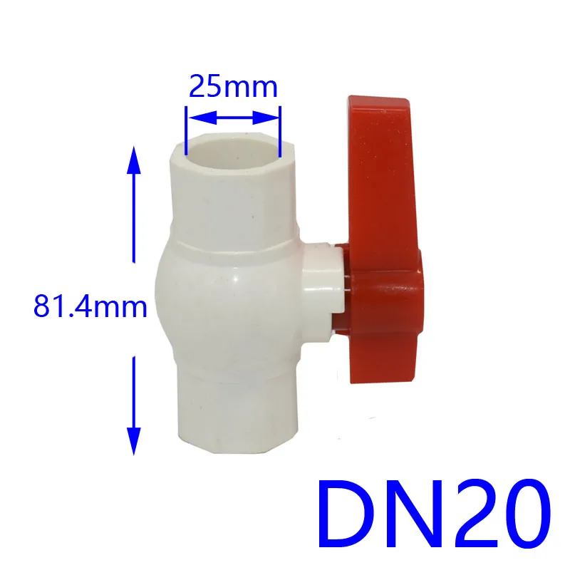 DN15 DN20 DN25 разъем прямой корыто шаровой клапан садовый кран женский G1/2 G3/4 G1 ПВХ водяной клапан разъем 1 шт - Цвет: 25mm