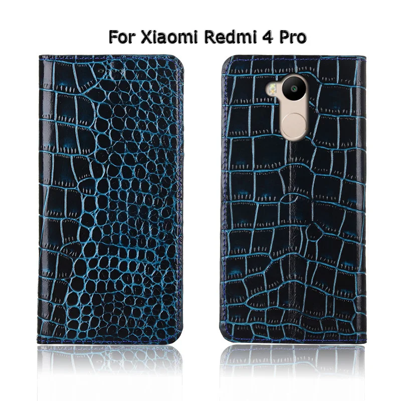 Чехол для телефона с текстурой крокодила для Xiaomi Redmi 4 Pro 4A 4X5 5A Plus из натуральной воловьей кожи с откидной крышкой и подставкой, чехол для телефона, сумка