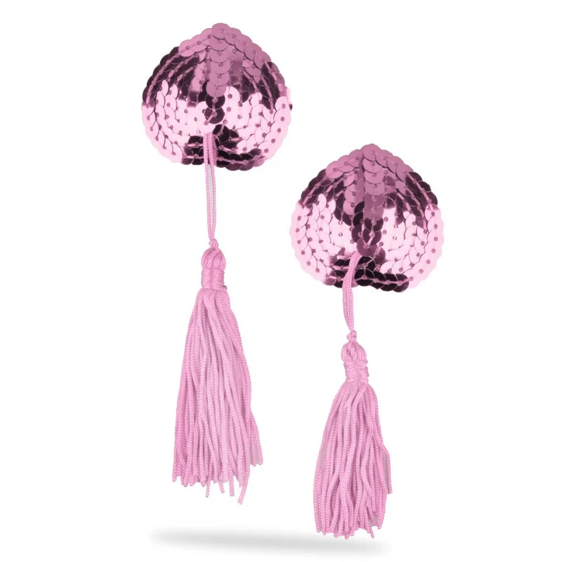 Сексуальный Модный женский бюстгальтер с кисточками и блестками, покрытие для сосков, нижнее белье, аксессуары для груди - Цвет: Розовый