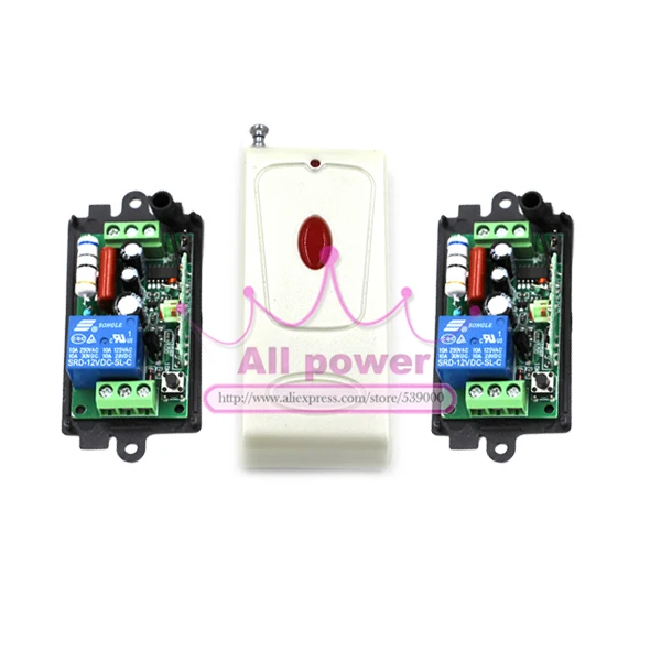 

Wireless 1 Channels 110V 220V Lamp Remote Control Switch One Transmitter and Two Receivers