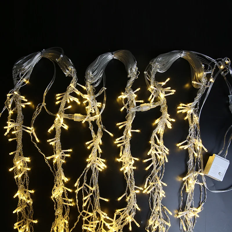 Светодиодный светильник-гирлянда в виде сосульки для занавесок 0,6 м, подвесной светильник в виде сказок для дома, для свадьбы, вечеринки, сада, Рождества
