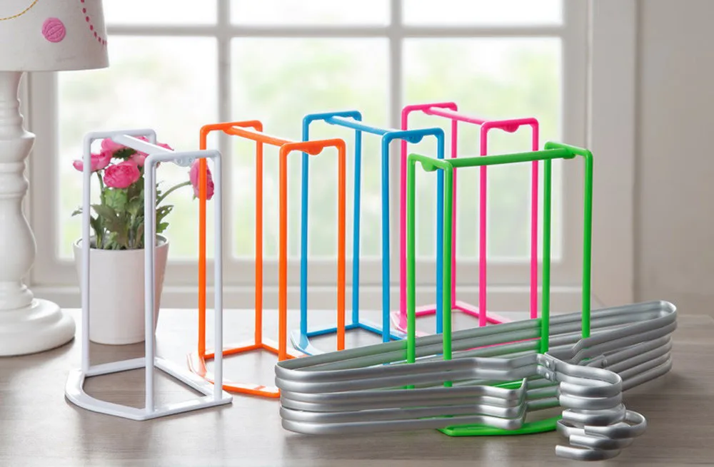

Plastic Hangers Creative Home Finishing Frame Hanger Companion Storage Rack Organizer Home Tools 5.15
