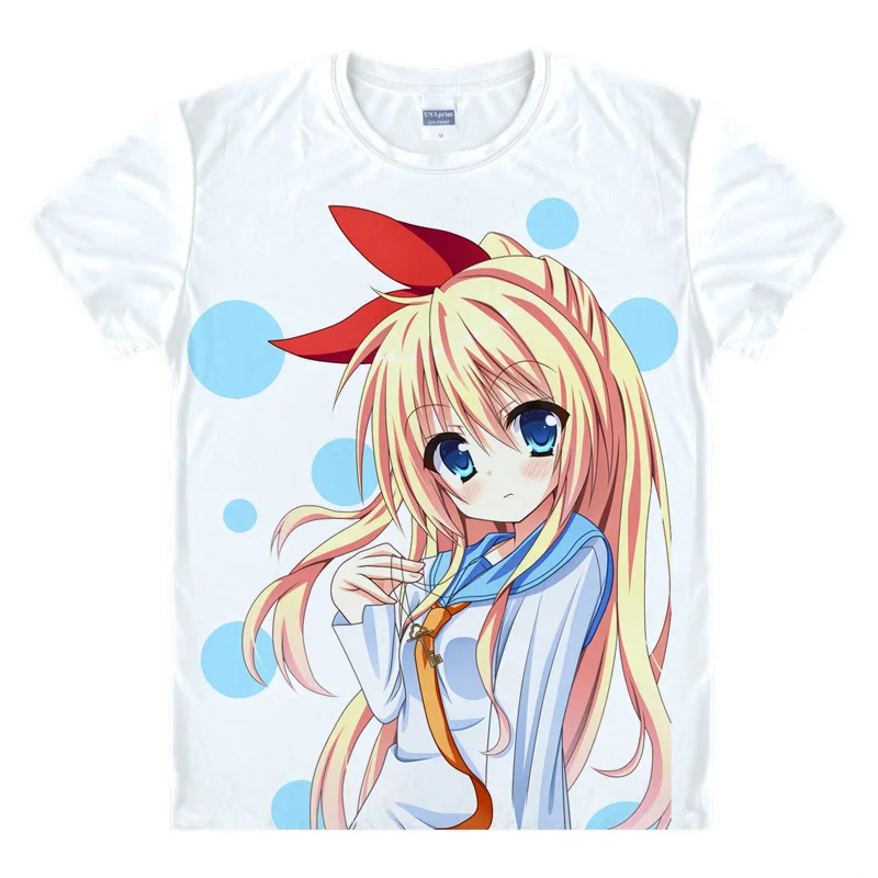 Style 16 Coolprint аниме рубашка нисекои, ложные футболки "любовь" мульти-стиль короткий хитож кирисаки раку ичихо Косплей Motivs Hentai рубашки - Цвет: Style 16