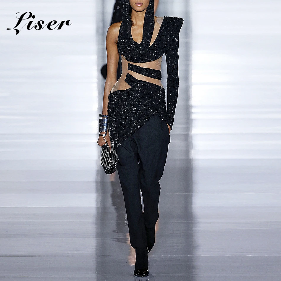 

Liser 2019 New Spring Women Dress Long Sleeves Black Dress Sexy Bodycon Elegant Evening Party Mini Dresses Vestidos Wholesale