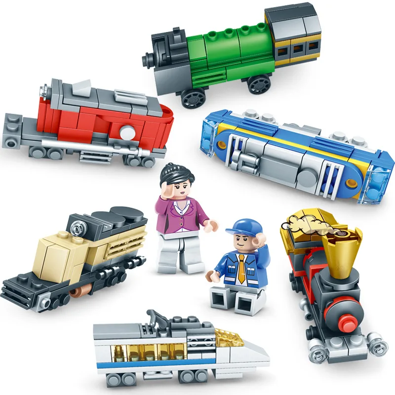 

354pcs City Train Locomotive Building Blocks Sets Compatible LegoINGs Creator Figures Track Rails Bricks Toys for Children Gift