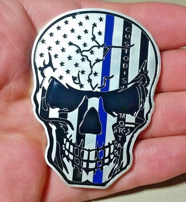 

Blue Lives matter large Skull Challenge Coin BLM New York Police Department